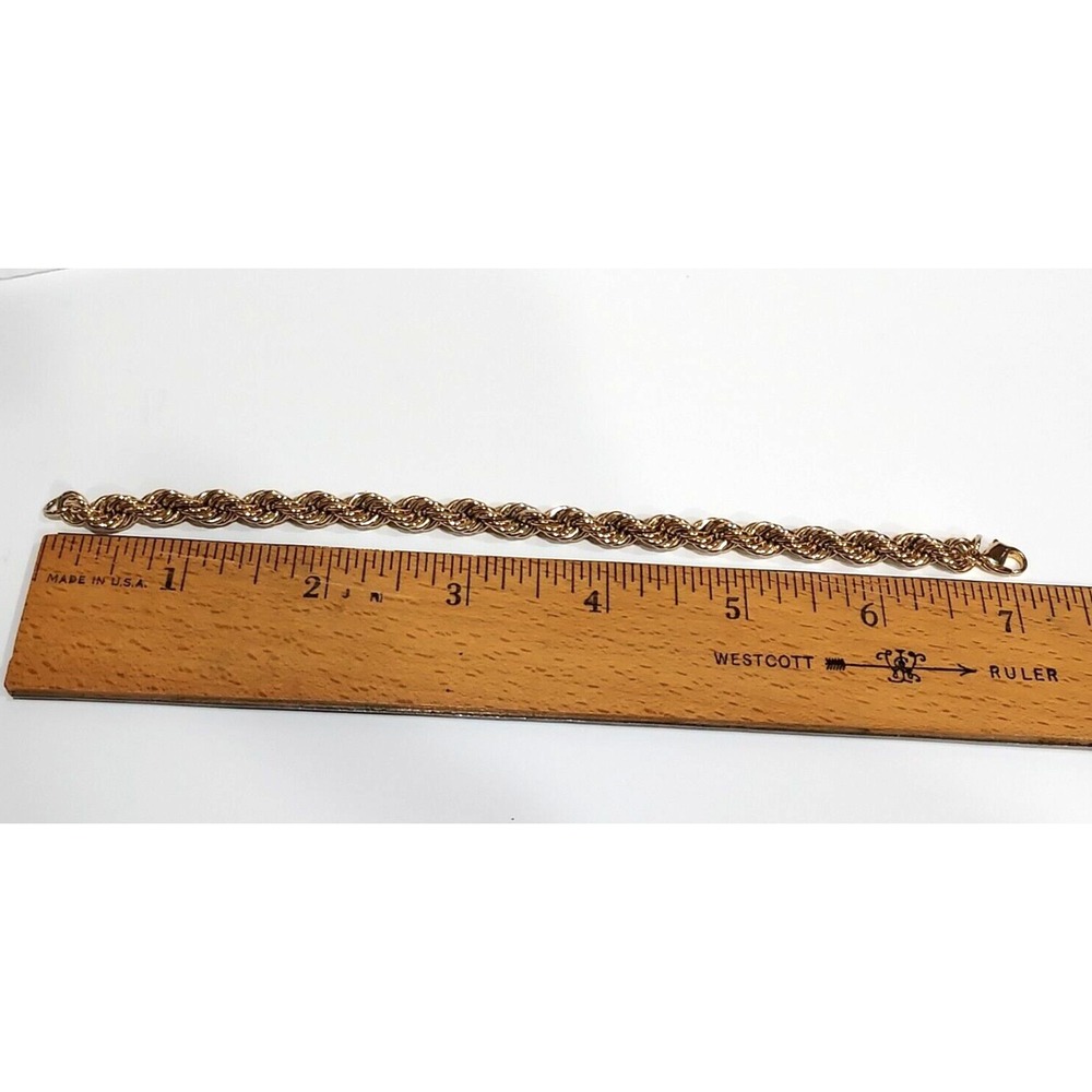 Bracelet - Gold Tone Twist Chain Vintage 7" - Picture 2 of 4